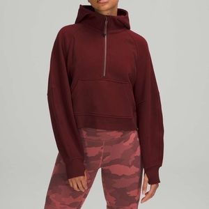 Lululemon Red Merlot Scuba Half Zip Hoodie